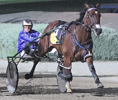 Mark Purdon drives Smolda to victory in the Del-Re National A. G. Hunter Cup.
