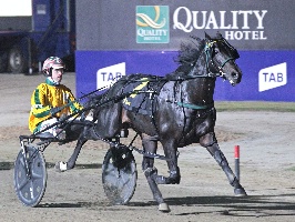Greg Sugars drives The Storm Inside to victory in the Australian Pacing Gold semi-final.
