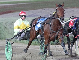 Michael Bellman guides Whats Emma Got to victory last night at Tabcorp Park Melton. 