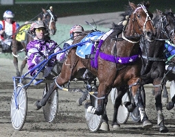 Nike Franco and Greg Sugars win the 2016 Queen of the Pacific at Tabcorp Park Melton. 