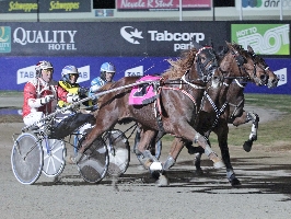 Anthony Butt drives Needabacardi to victory in the Vicbred two-year-old colts and geldings final.