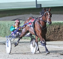 Chris Alford and Maori Time on their way  to Group 1 success at Tabcorp Park Melton last night. 