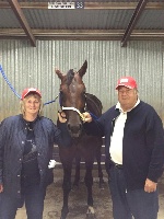 Vincent after winning in easy style at Geelong trots. 