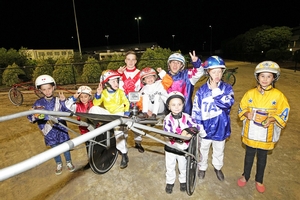 The 'drivers' in tonight's Good Friday Appeal Sulky Race at Melton. 