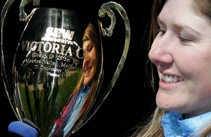 Amy Tubbs celebrates her Victoria Cup win aboard Melpark Major in 2008.