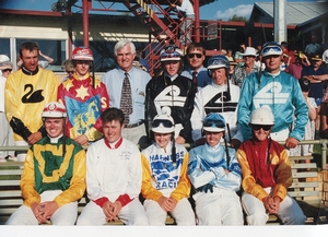 Natalie Rasmussen (front row at right) and her fellow competitors in the 1996 Australasian Young Drivers Championship which was held in Western Australia