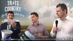 Dan Caruana, Paul Oxenford and Jason Bonnington draw the Ballarat Cup live on HRV's Facebook page.