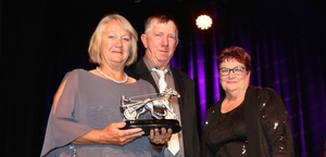 Christine and Noel Denning being inducted into the QLD Harness Racing Hall of Fame. 
