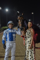WORTHY WINNERS: David Moran and Kasey Kent with patsbeachstorm after their NSW Derby win
