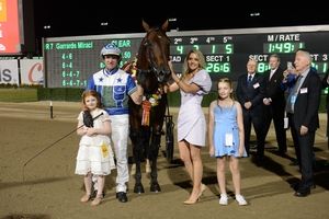 FAMILY OF STARS: TEAM MCCARTHY WITH KING OF SWING AFTER TONIGHT?S MIRACLE MILE WIN.