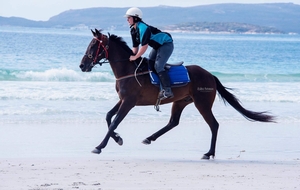 Maddy Young onboard Mister Ardee, in training at Middleton Beach in Albany.