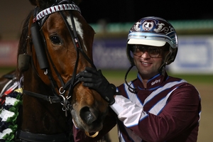 Jack Trainor and his star mare Aardies Express after their Queen Elizabeth II Mile success.