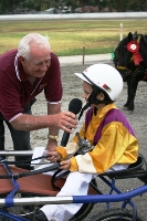 6 year old Jason Kittel gives his first race interview to Marcus Hearle after winning the Kapunda Shetland Pony Cup