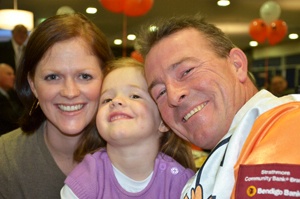 Chris Alford and his wife Alison were pictured with their daughter Katie during the campaign in 2011.