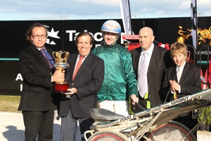 Gavin Lang is no stranger to Breeders Crown success, pictured here with connections of Passions Promise after a stunning win in 2010