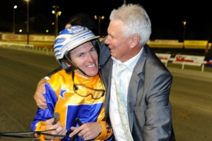 Winning Combo; father/son team of Gary Hall Snr. and Jnr. celebrate another feature victory.