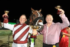 Anthony Butt after driving Mah Sish - trained by brother Tim - to victory in the 2013 Hunter Cup. 