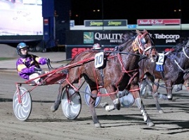 Zac Phillips, pictured here behind Veranjee, scored on Juke Cartel on Tuesday night at Echuca.