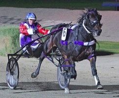 Kerryn Manning (pictured winning at Tabcorp Park) drove three winners at Terang on Tuesday night.