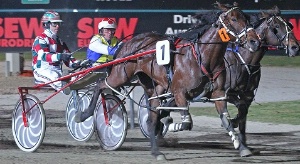 Greg Sugars, pictured winning on La Machane at Tabcorp Park, drove Im The Boss to victory at Cranbourne.