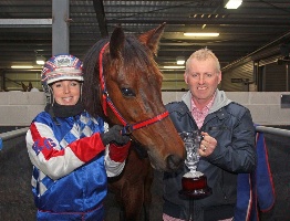 Kate and Andy Gath, pictured with Elegant Image, combined for three winners at Cranbourne on Tuesday night. 
