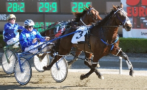 Our Waikiki Beach winning the Pepper Tree Farm NSW Breeders Challenge two-year-old boys final at Tabcorp Park Menangle on Sunday. 