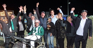 Celebrations for the Menin Gate crew after winning the Empire Stallions Vicbred Super Series 3yo boys' final. 