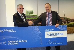 Tabcorp's Doug Freeman (left) with HRV CEO John Anderson 