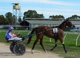 Kate Gath aboard K D Muscles at Horsham on Monday. 