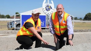 Stawell Harness Racing Club CEO Lisa McIlvride and president Geoff Sanderson.