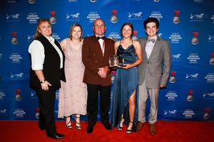 2017 Gordon Rothacker Medal recipient Jim O'Sullivan with family at Crown Palladium. 