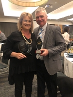 Bruce Harpley, with wife Tash, took home the Southwest and Riverina Trainer of the Year and the overall consistency award at Wagga's Awards Night.