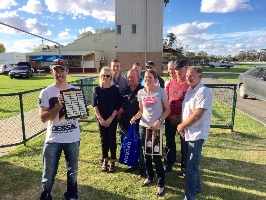 Greg Sugars with his Noel Smith Memorial Drivers Championship trophy. 