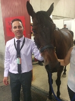 Elation: Grant Campbell holding New Zealand Cup champion Arden Rooney 